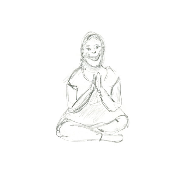 剪影孩子女孩手素描铅笔孤立的生活素描课。图片下载