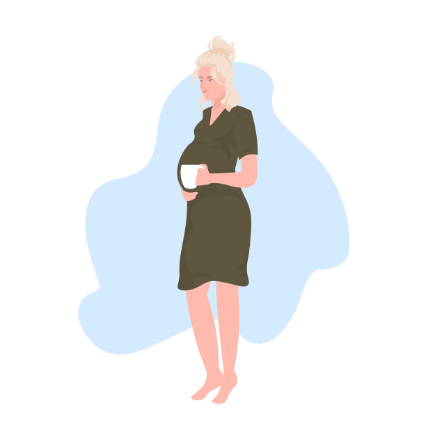 迷人的孕妇喝咖啡怀孕概念全长图片下载