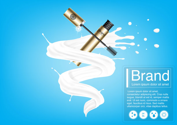 化妆品广告概念和豪华睫毛膏模型图片下载