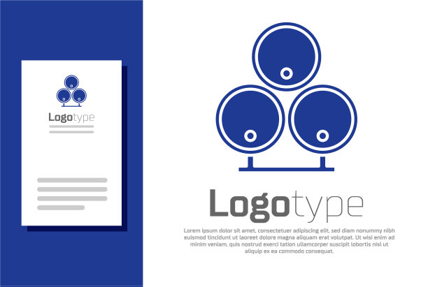 蓝色木桶图标孤立在白色图片下载