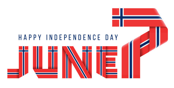 6月7日，挪威独立日的贺词设计，用挪威国旗的颜色。图片下载