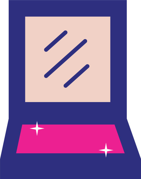 粉盒彩妆产品孤立图标图片下载