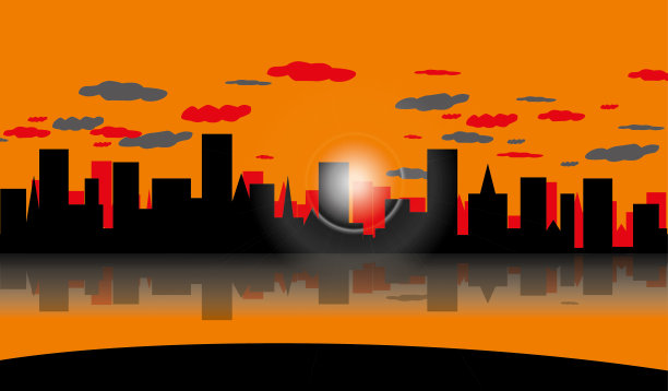 摩天大楼矢量复古背景图案桌面业务图片下载