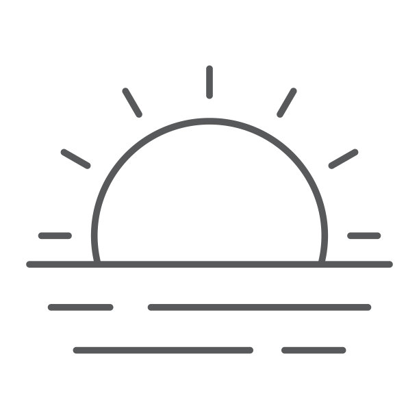 日落和海浪细线图标，夏季和海洋，日落符号矢量图形，白色背景上的线性图标，eps 10。图片下载