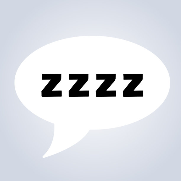 Zzzz黑色睡眠文本在一个白色的语音气泡在灰色的背景，孤立的矢量插图打鼾睡觉时间的概念。图片下载