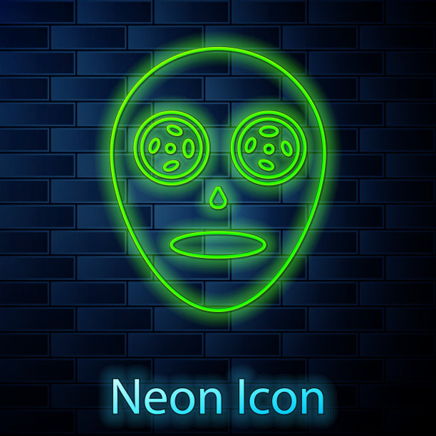 发光霓虹线面膜图标图片下载