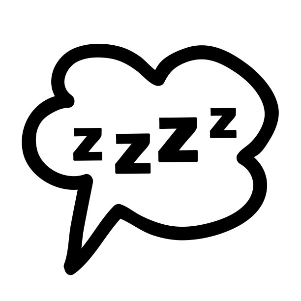 在白色背景上的语音泡泡里的Zzzz黑色睡眠文本，打鼾睡觉时间的孤立矢量插图或涂鸦风格的失眠概念。图片下载