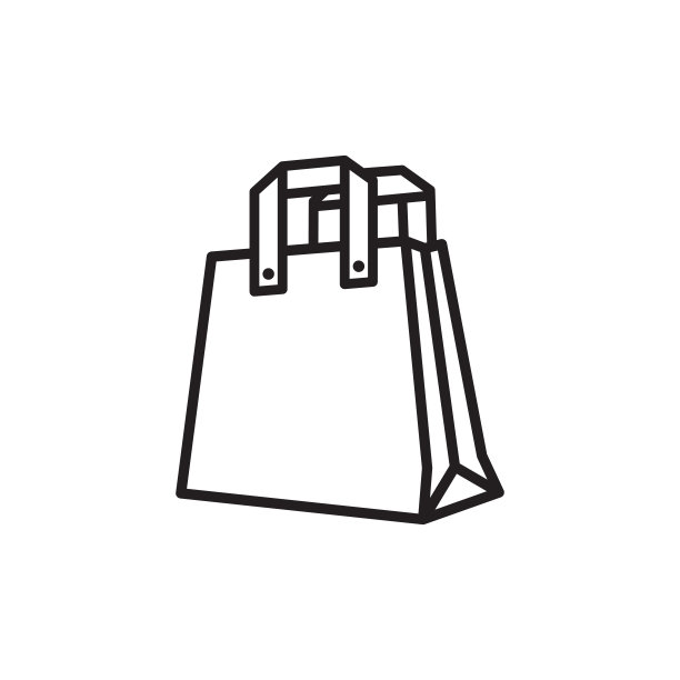 购物袋图标在时尚的扁平风格图片下载