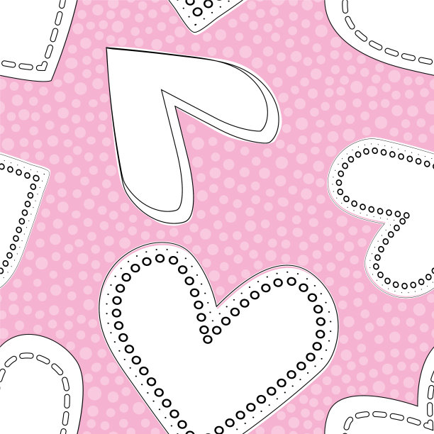 白色和黑色线条艺术涂鸦心图片下载