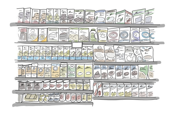 购物中心的平横幅货架图片下载