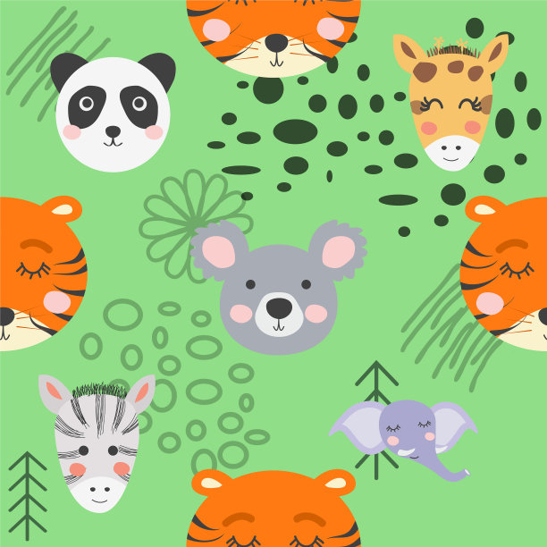 可爱的手绘托儿所无缝图案用图片下载