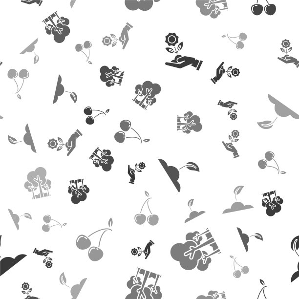 手捧花树芽和樱桃图片下载