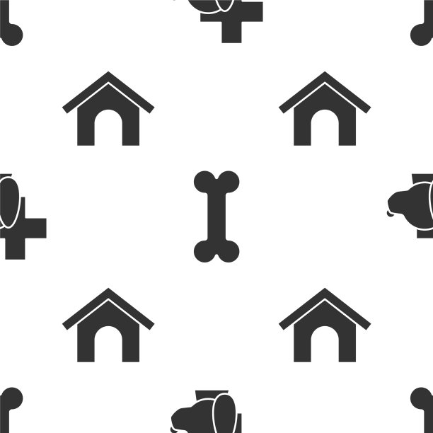 设兽医诊所标志犬骨犬图片下载