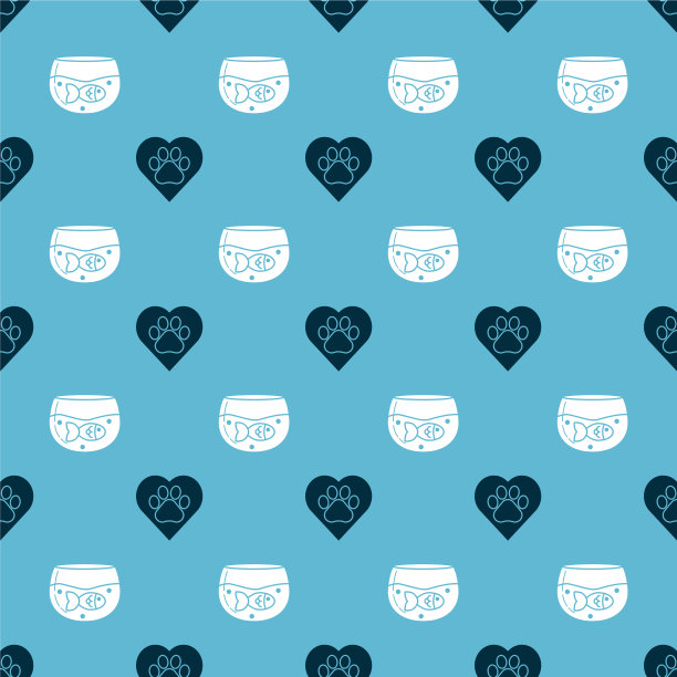 设心与动物足迹和水族馆图片下载