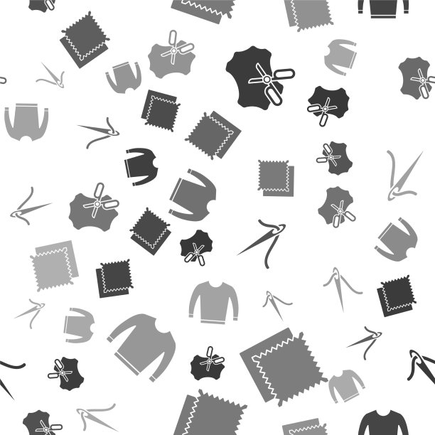 设置剪刀和皮革织物卷图片下载