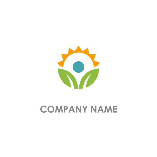 绿叶有机阳光照耀大自然的标志图片下载