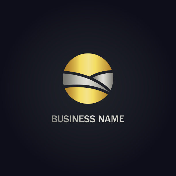 圆形抽象自然金标志图片下载