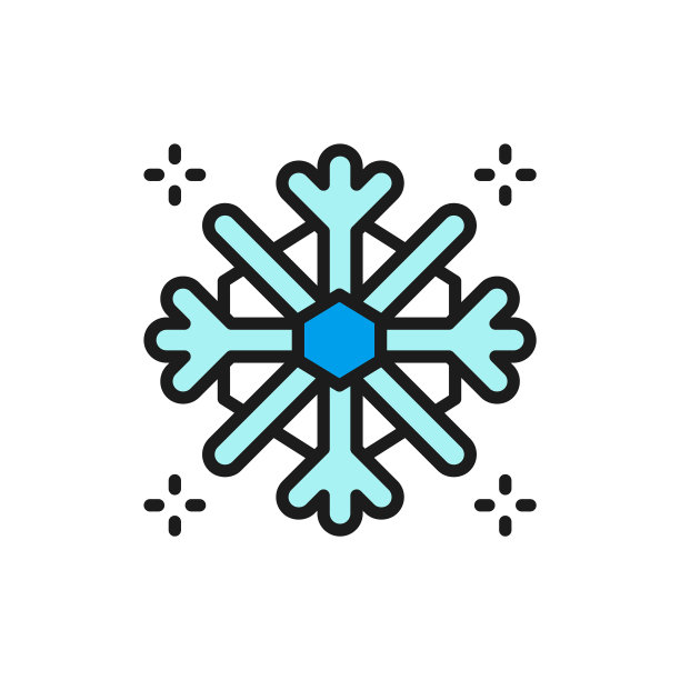 雪花雪花冬日平色线图标图片下载