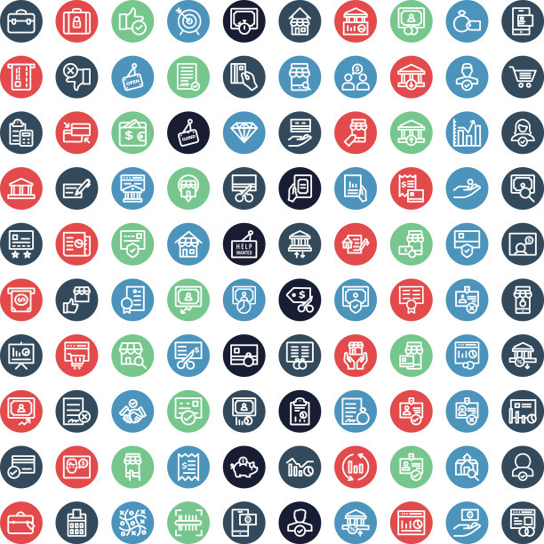 金融大胆轮廓图标集包括ba图片下载