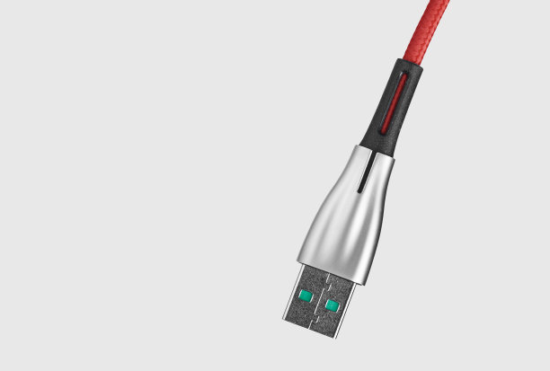 usb连接器。计算机电缆与剪切路径隔离图片下载