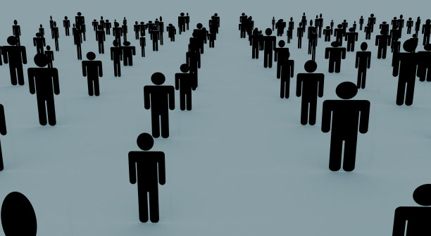 一个团队，网络和社区或社会距离概念的3D插图。图片下载