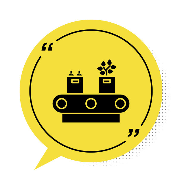 黑色传送带与纸盒图标图片下载