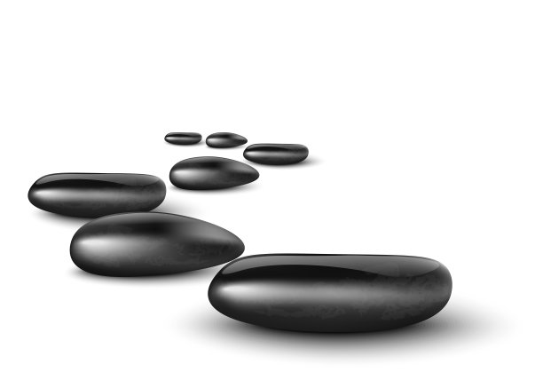 按摩石铺设在透视，现实矢量插图孤立。图片下载