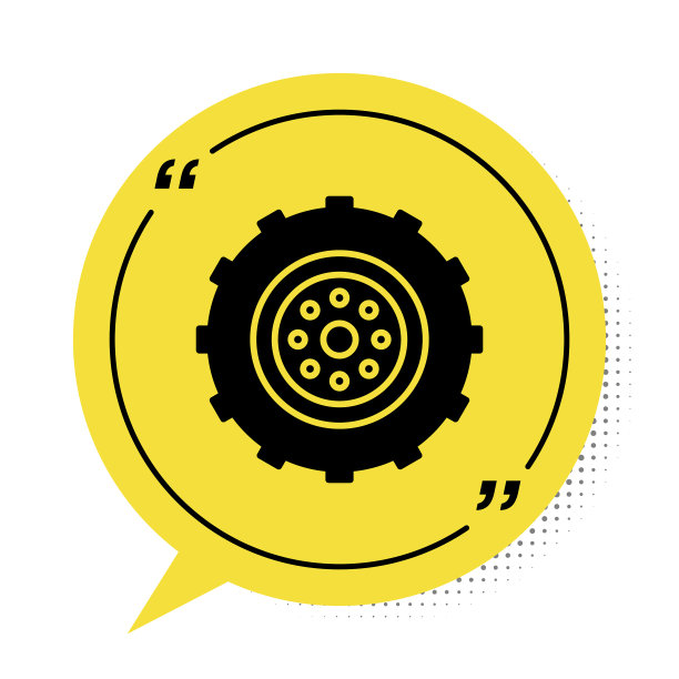 黑色车轮图标孤立的白色背景图片下载