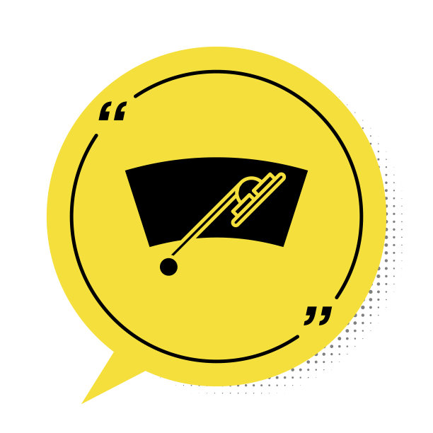 黑色挡风玻璃刮水器图标孤立在白色图片下载