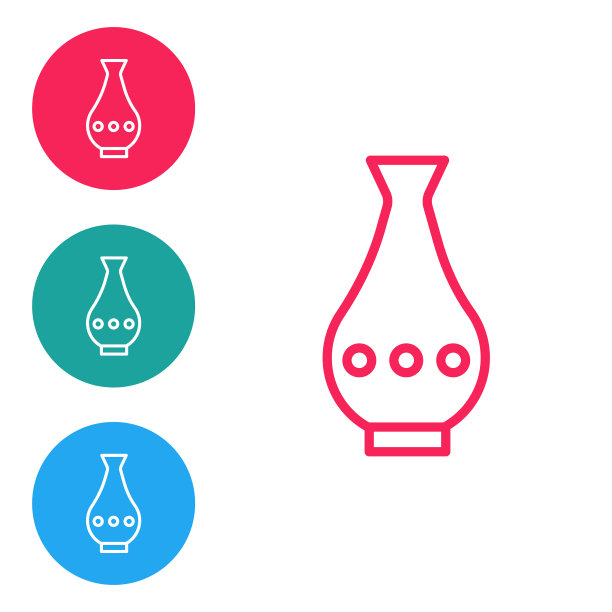 红色线花瓶图标孤立在白色背景图片下载