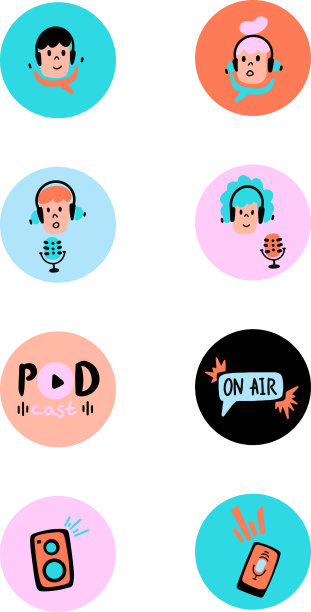 矢量图标的博客播客涂鸦。图片下载