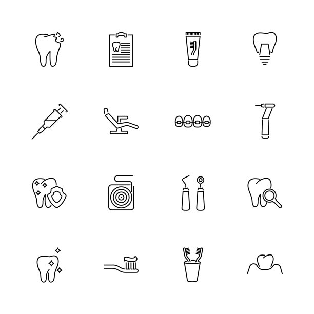 牙科-扁平图标图片下载