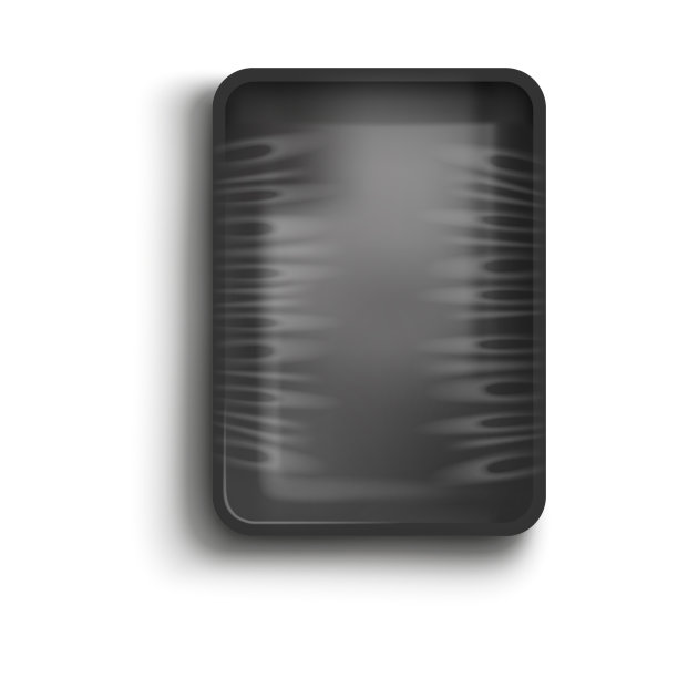 黑色容器与保鲜膜覆盖逼真图片下载