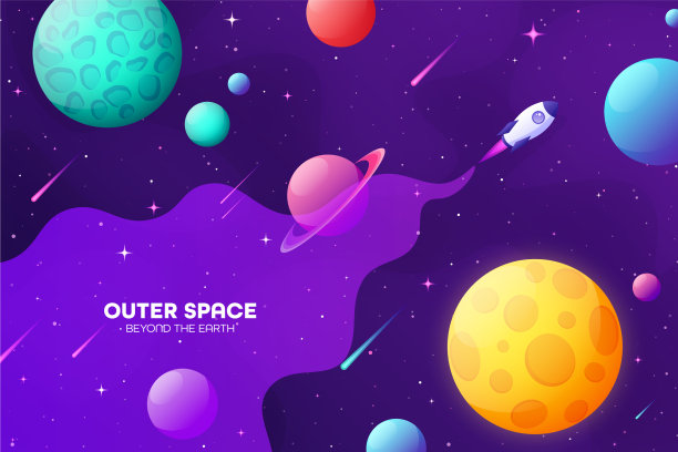 空间的未来主义现代色彩与背景图片下载