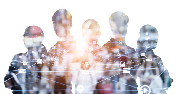 商业网络的概念。群商人。图片下载