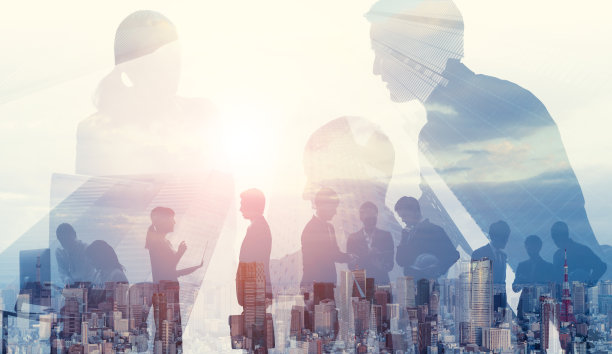 团队合作的经营理念。业务伙伴关系。群商人。图片下载