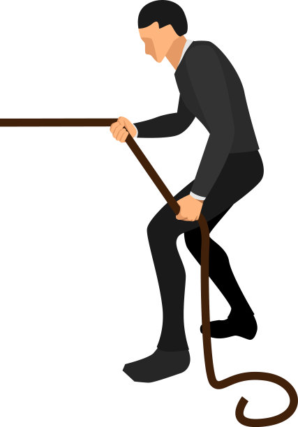 侧视图一个商人拉着绳子图片下载