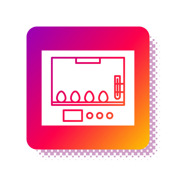 白色孵卵器的鸡蛋图标孤立在白色上图片下载