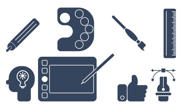 绘画和徒手工具的创造力。向量图片下载