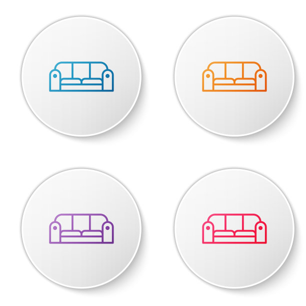 颜色线沙发图标孤立在白色背景图片下载