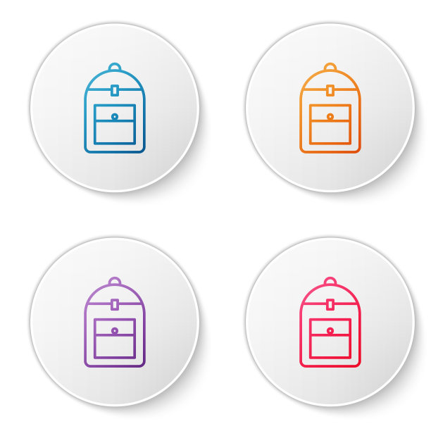 颜色线背包图标孤立在白色图片下载