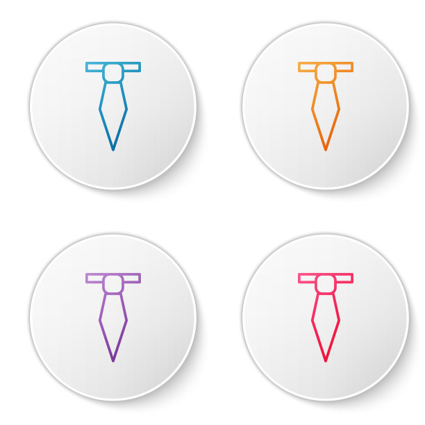 颜色线领带图标孤立的白色背景图片下载