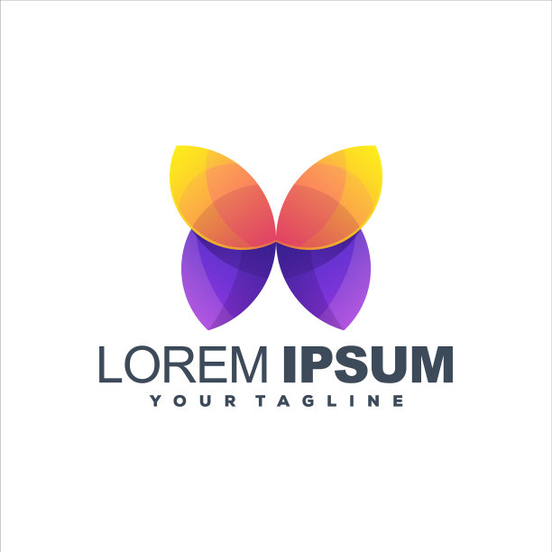精美蝴蝶渐变Logo设计图片下载