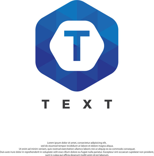 T字标志上的多边形样式图片下载