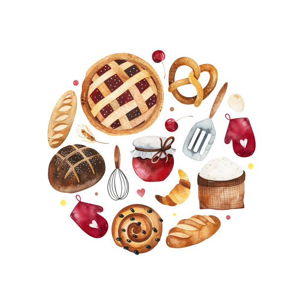 水彩烘焙框边框图片下载