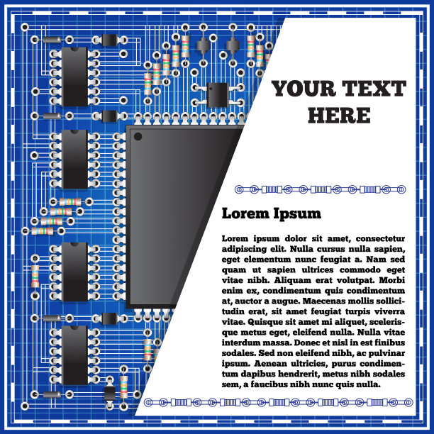 蓝色背景的电子板图片下载