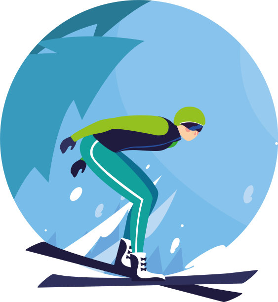 在风景如画的冬天，有高山滑雪板的人图片下载