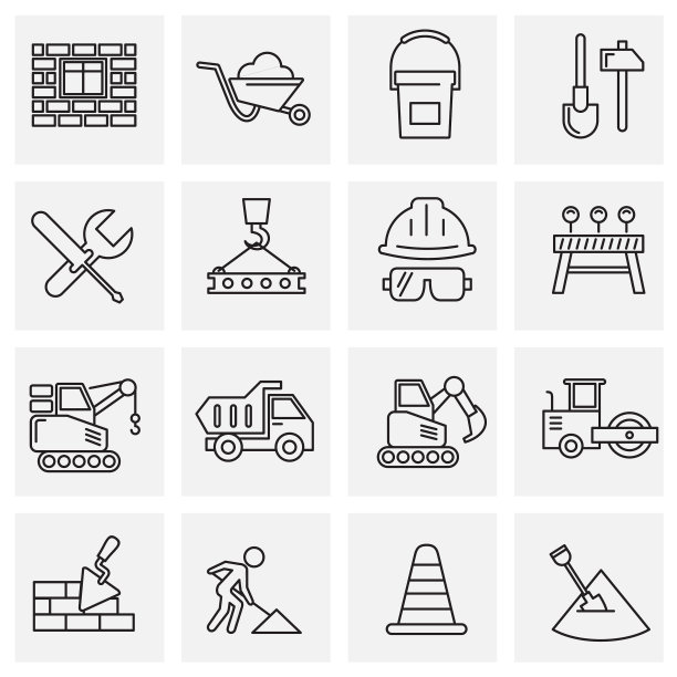 建设相关的大纲图标设置图片下载