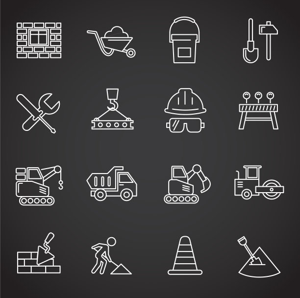 建设相关的大纲图标设置图片下载