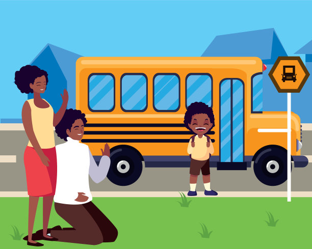 父母带着她的学生儿子回学校图片下载